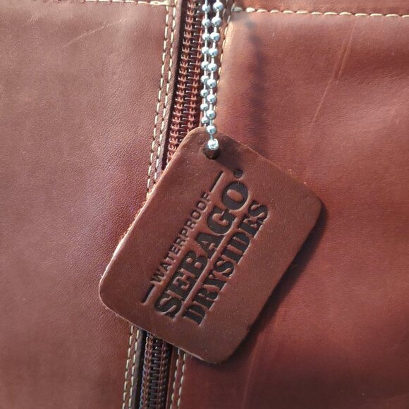 Sebago Saranac knee high riding boots brown leather lace up zippers NWT size 8 - Picture 4 of 6